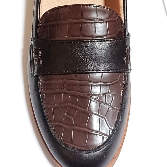 Faux Croc Brown Loafers Life Stride Size 9 - Picture 3 of 7